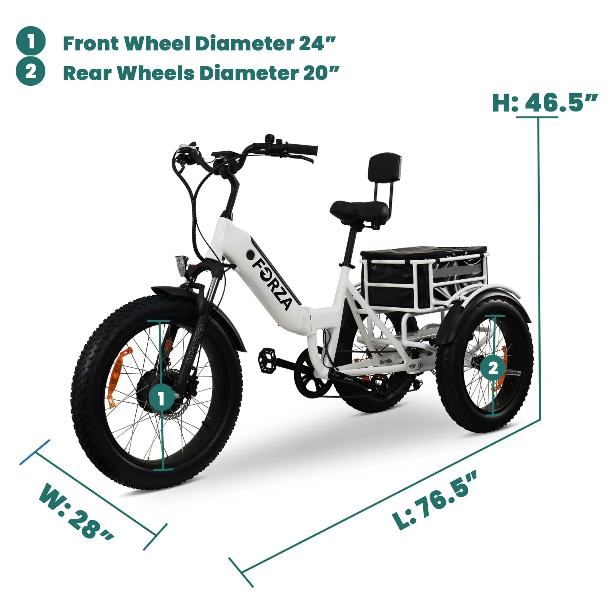 Electric Trike for Adults, 3 Wheel Motorized Bicycle R81919