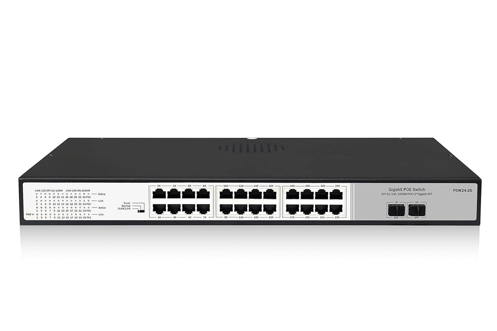 24 Port Gigabit PoE Switch with 2 SFP Uplink Ports, 300W Budget H516083