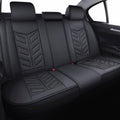 Front Pair Black+Red Faux Leather Car Seat Covers O22562