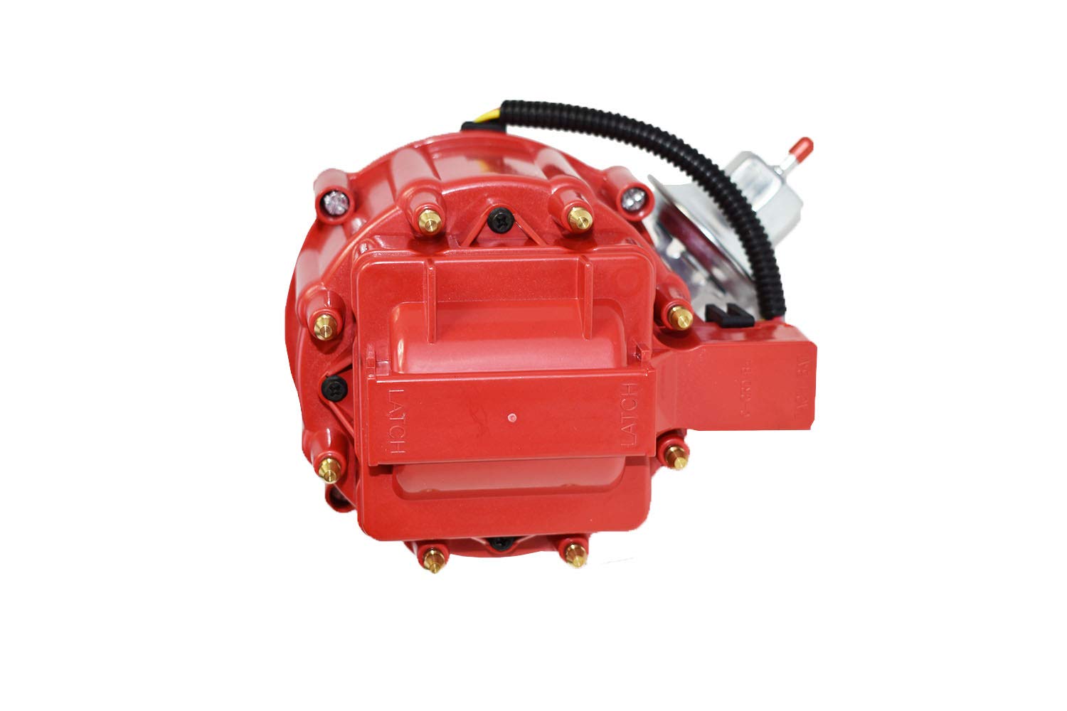 HEI Distributor, 8.0mm Spark Plug Wires, and Battery-Pigtail Harness Kit with Red Cap R516