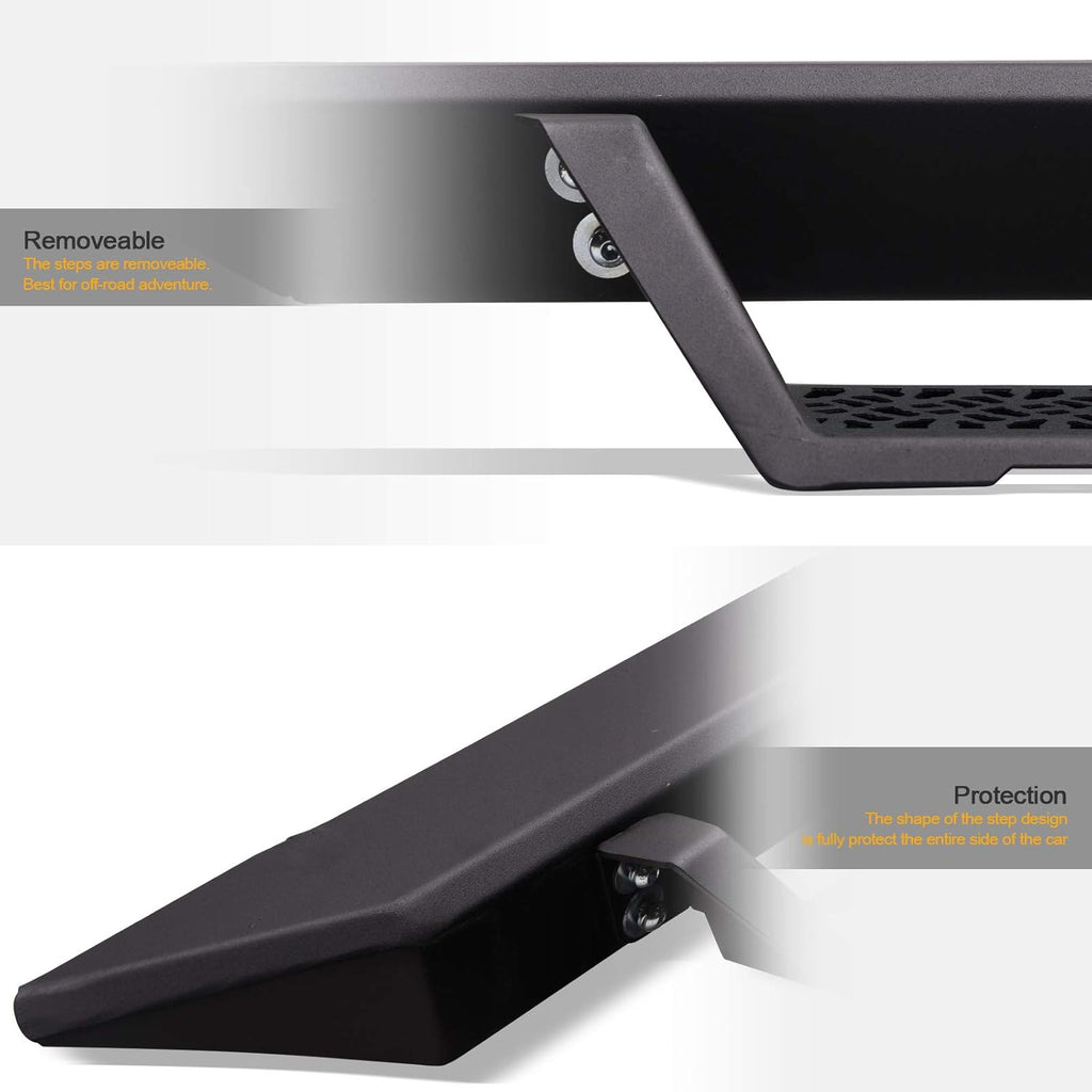 Matte Black Nerf Bars Running Boards for Ford F150 SuperCrew Cab S18969