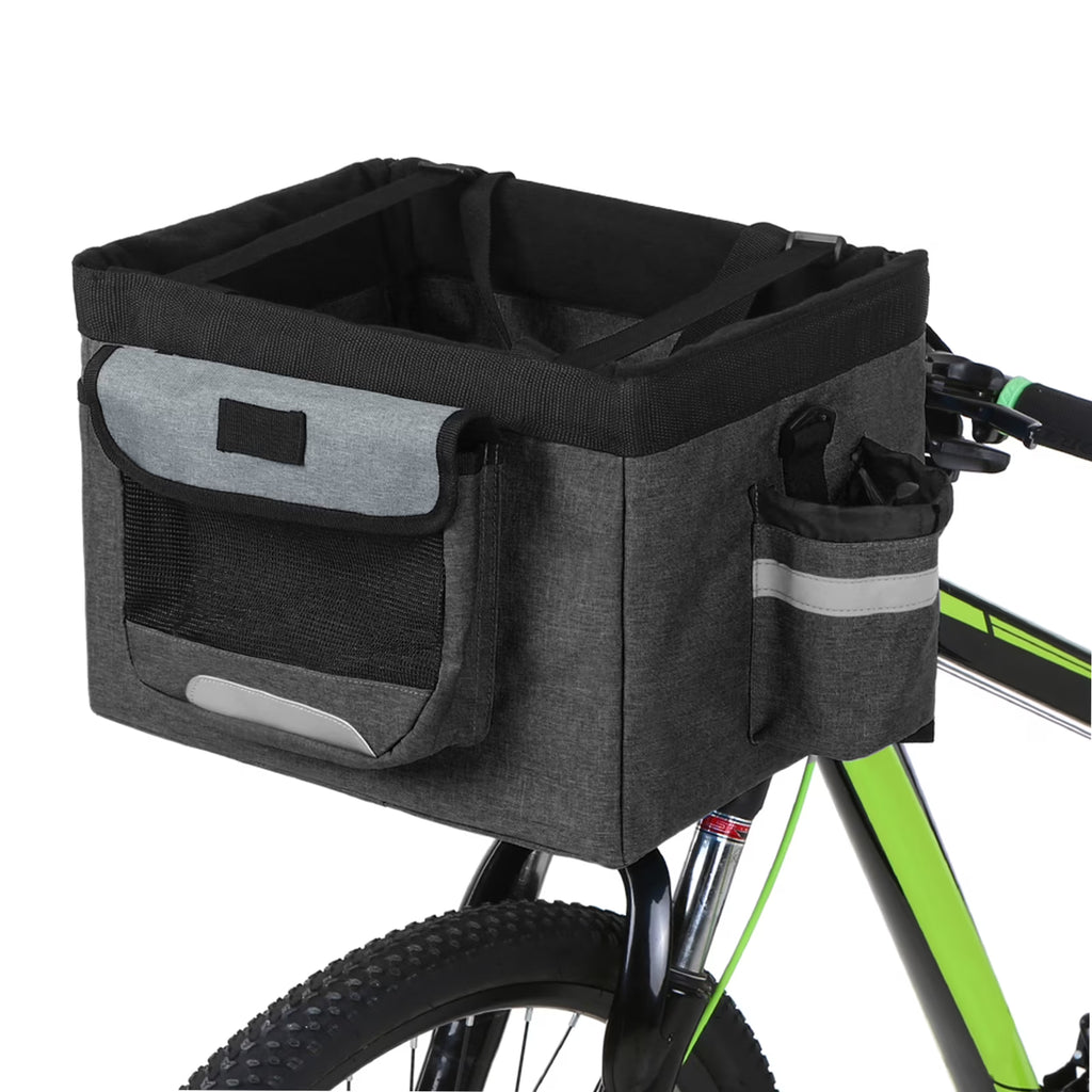 Foldable Front Basket Removable Bike Basket Dog Cat Carrier Camping Tote Bag T560064