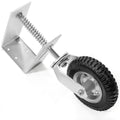 8 in. Silver Heavy-Duty Spring-Loaded Gate Caster with Adjustable Bracket W28145