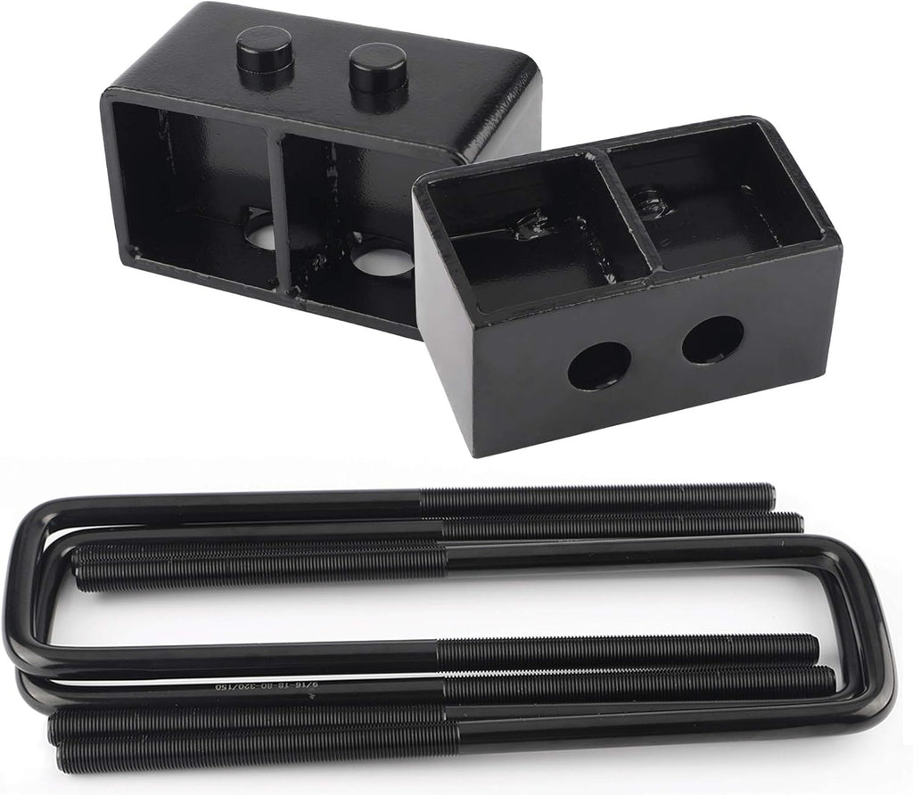 3" Rear Leveling Lift Block Kits Square U-Bolts Pickup Pack of 2 C2665