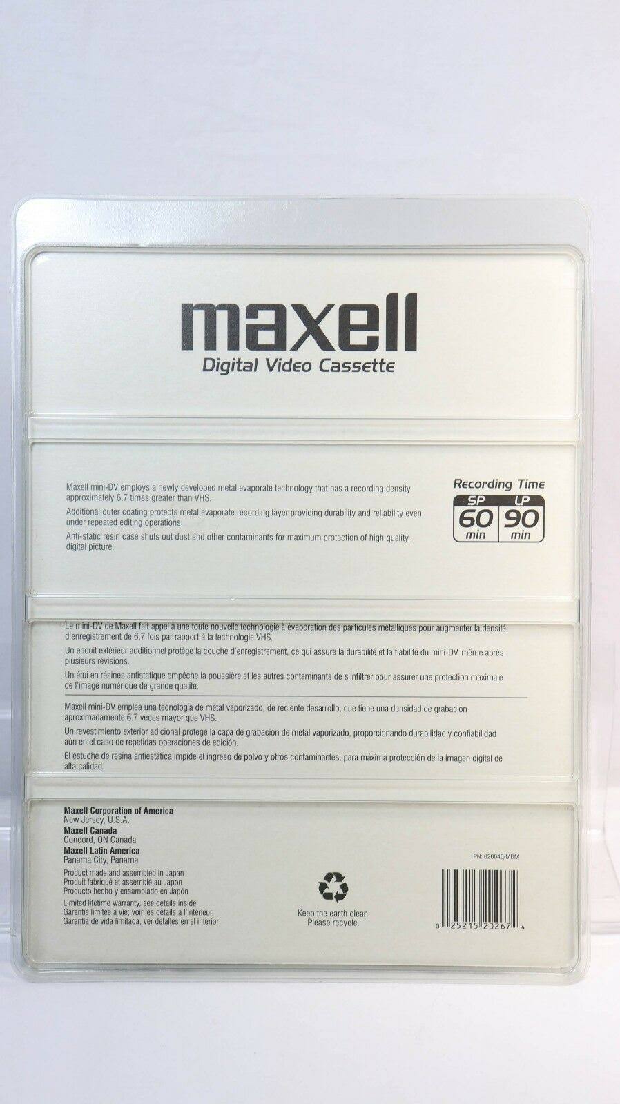 Mini DV 60min Digital Video Cassette 8 Pack O22596