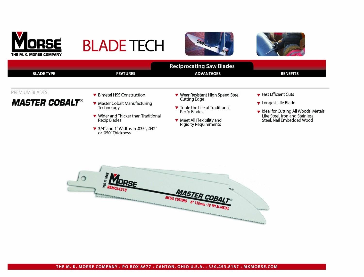 6x22 x .042 x 14tpi Cobalt Reciprocating Saw Blade R494