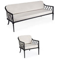 Black Outdoor Sofa and Lounge Chair 2-Piece Set B2508