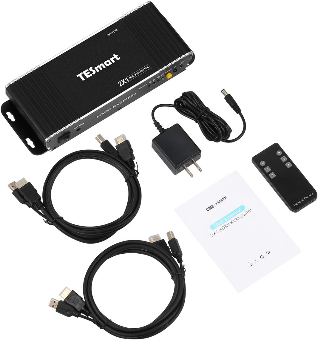 2 Input 1 Output 4K HDMI KVM Switch with 2 KVM Cables K44129