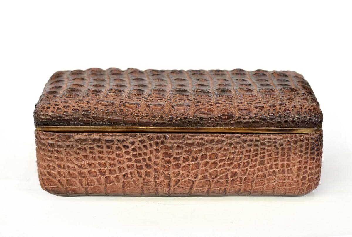 Multi Color Faux Croc Skin Textured Box O850