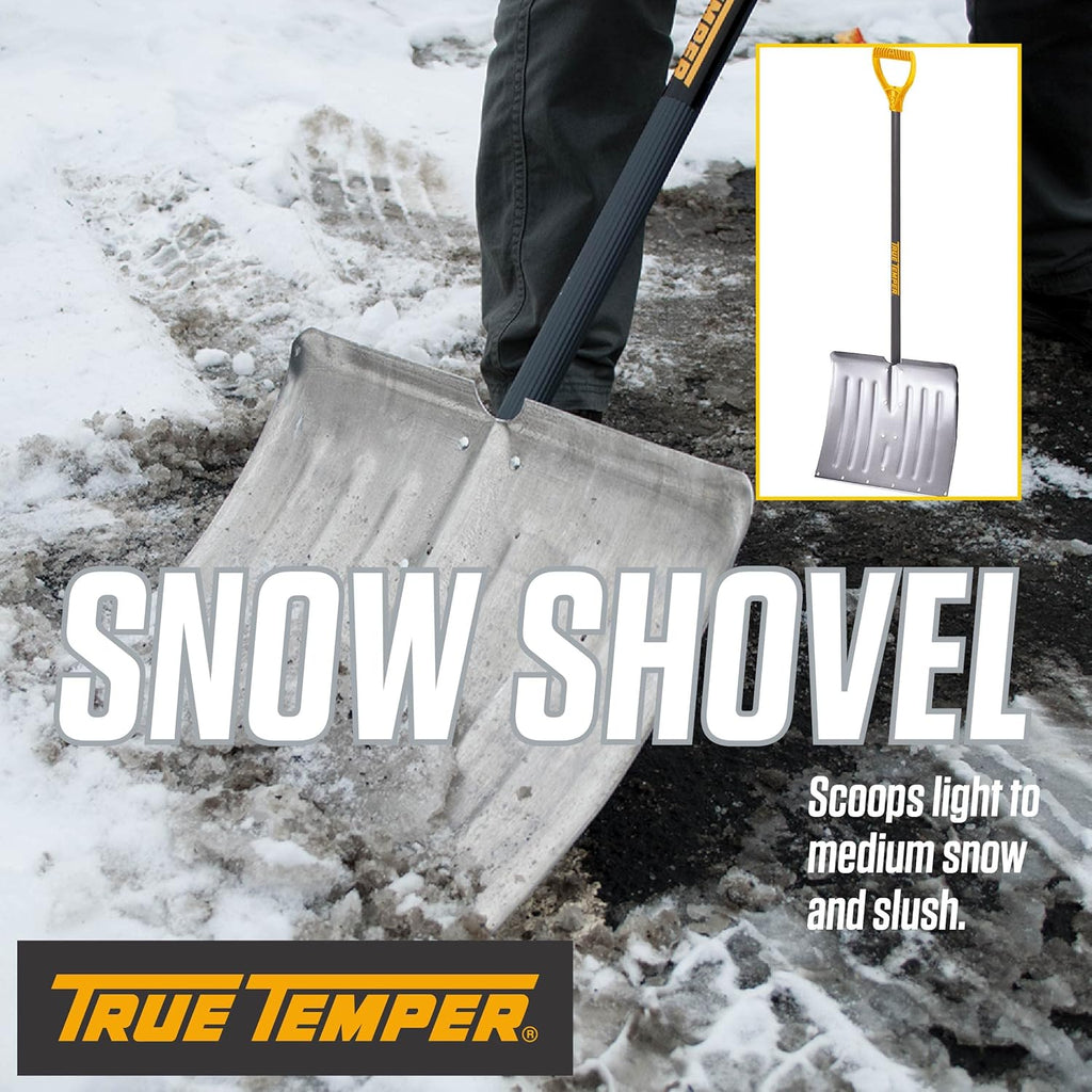Aluminum Snow Shovel D-Grip Steel Handle, 18 Inch Pack of 2 Z647383