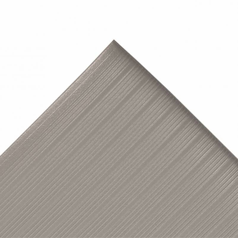 Anti-Fatigue Mat, 3 ft W x 60 ft L x 3/8 in, PVC Foam, Ribbed, Black M8673
