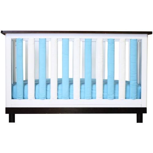 Vertical Wonder Bumpers Aqua & White Reversible Cotton U3995
