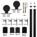 Black Top-Mount Rolling Barn Door Hardware Kit with 6-ft. Rail I81584