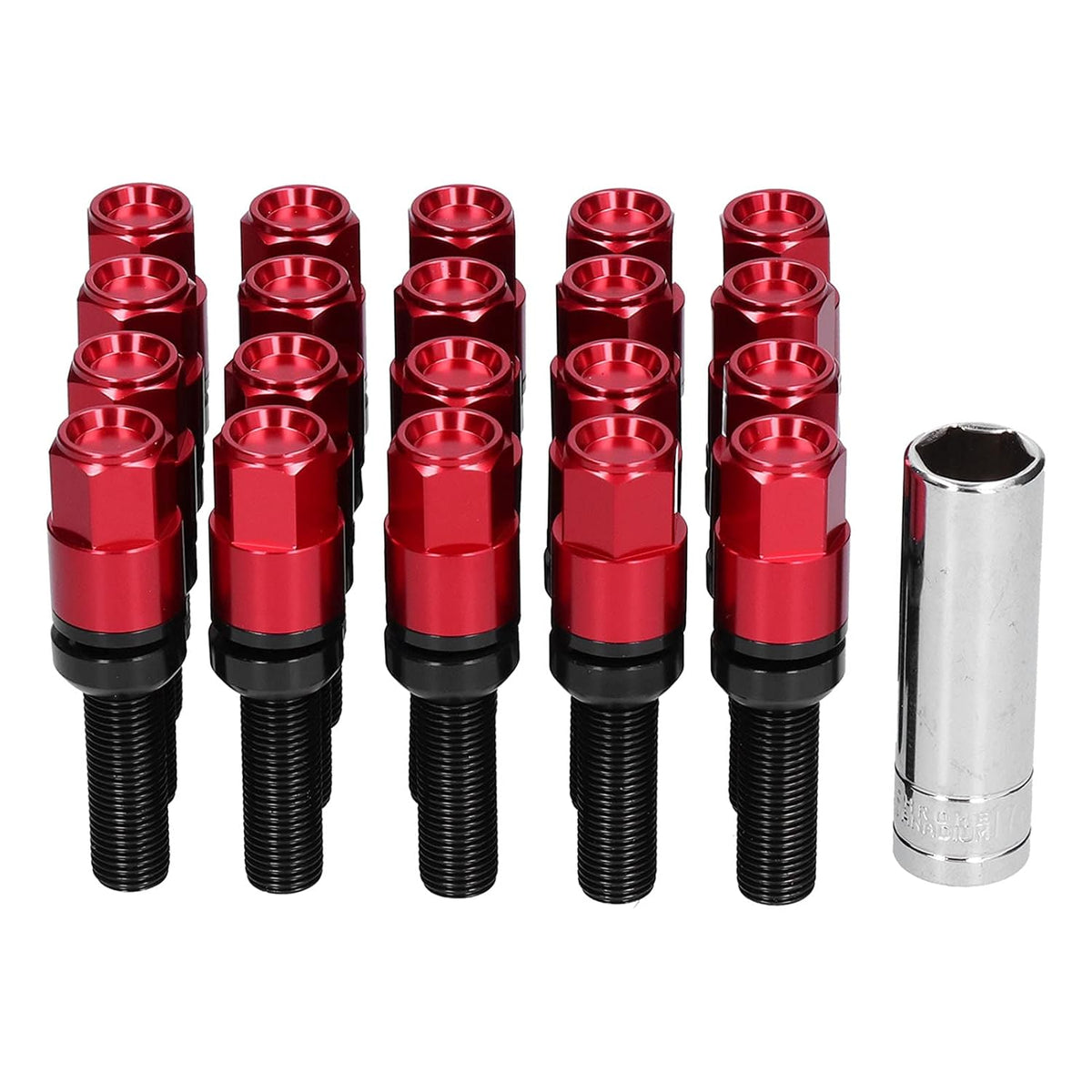 20PCS M14x1.5 Steel 28mm Thread Lug Bolts with Sleeve G503693