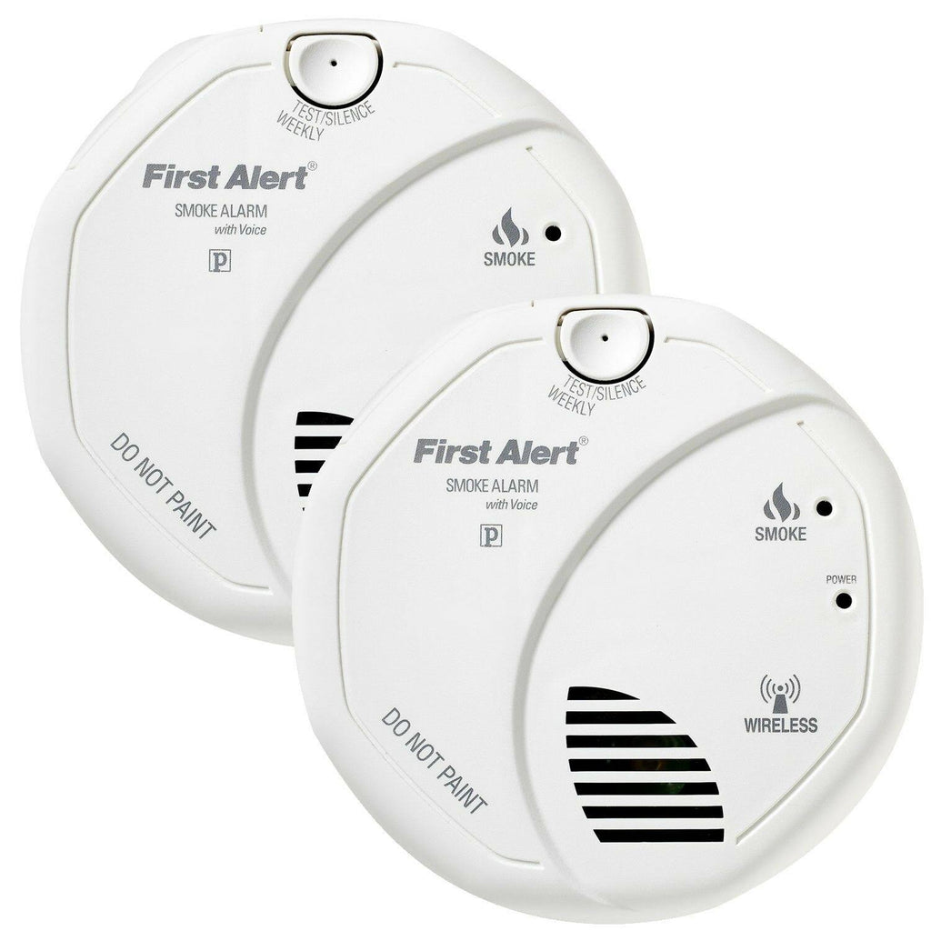2 Pack White Wireless Smoke Alarm with Voice Location P286735