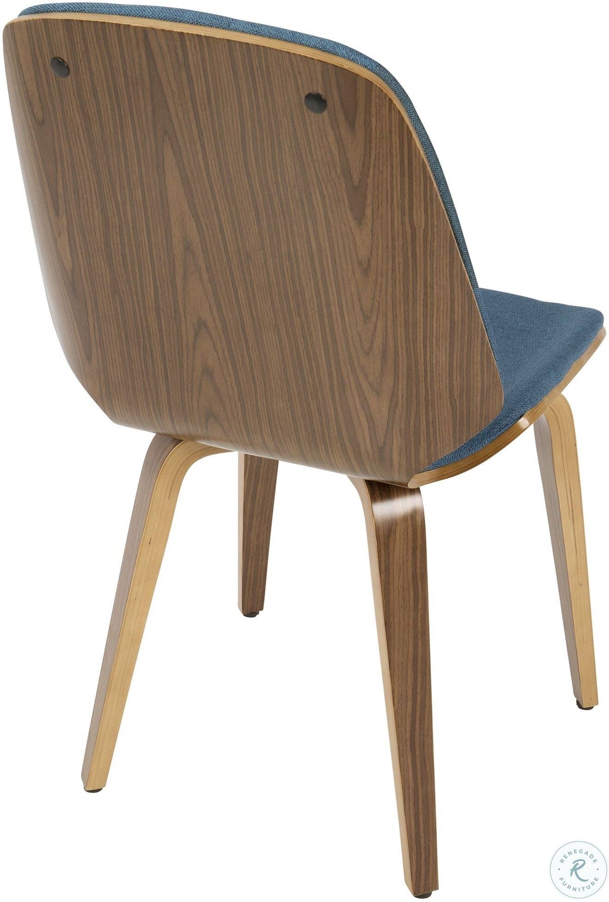 Blue Fabric Walnut Wood Chair (Set of 2) W50310