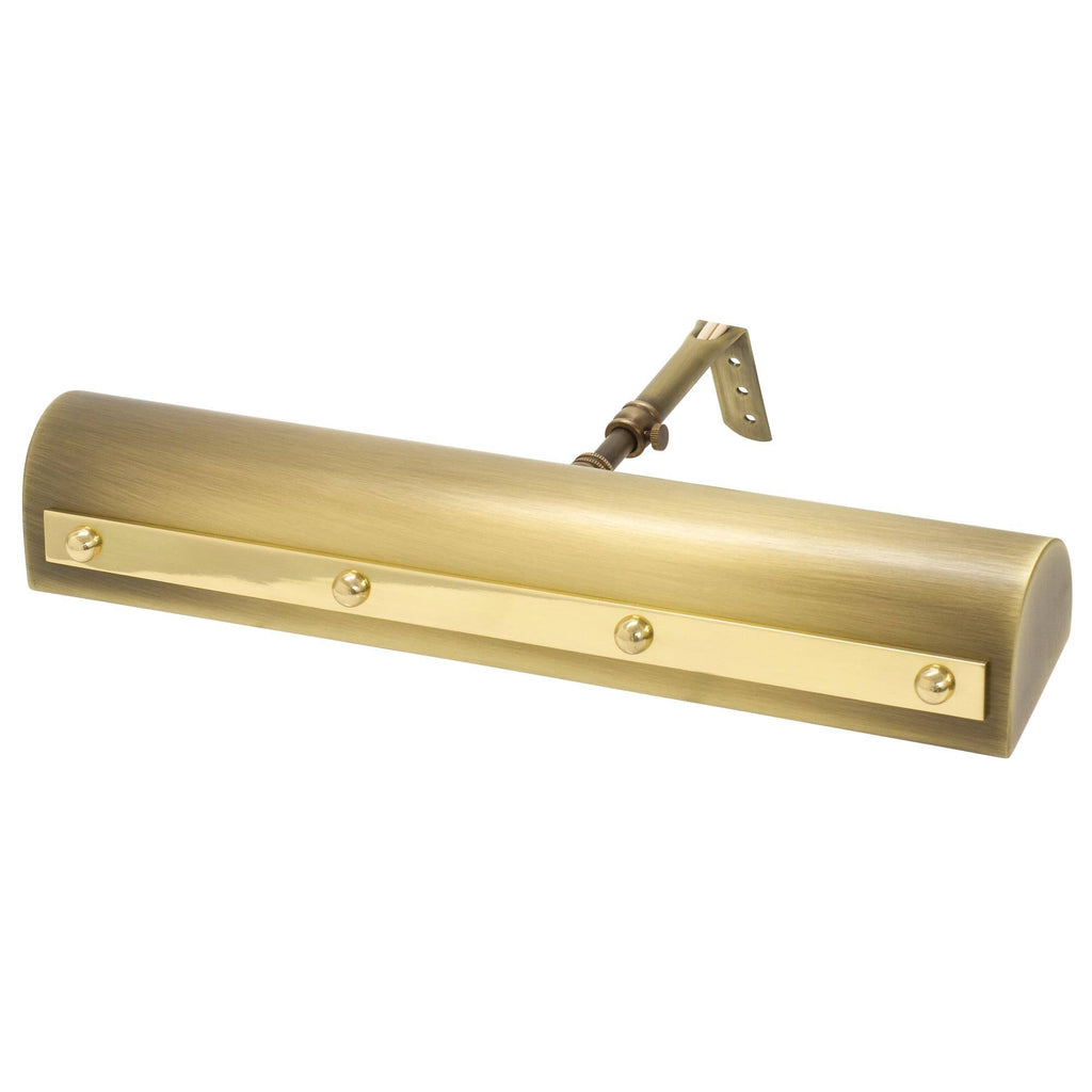 14 inch Picture Light in Black with Polished Nickel Accents W7414
