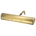14 inch Picture Light in Black with Polished Nickel Accents W7414