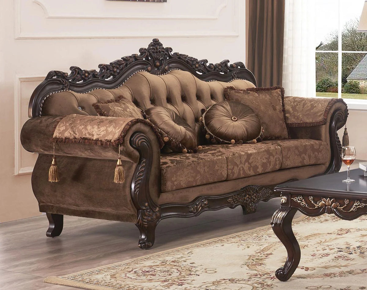 Carved Wood Sofa Set 2Pcs L793379