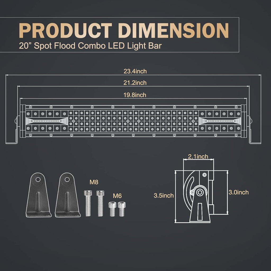 20 inch 150W LED Light Bar Pack of 2 Y2983