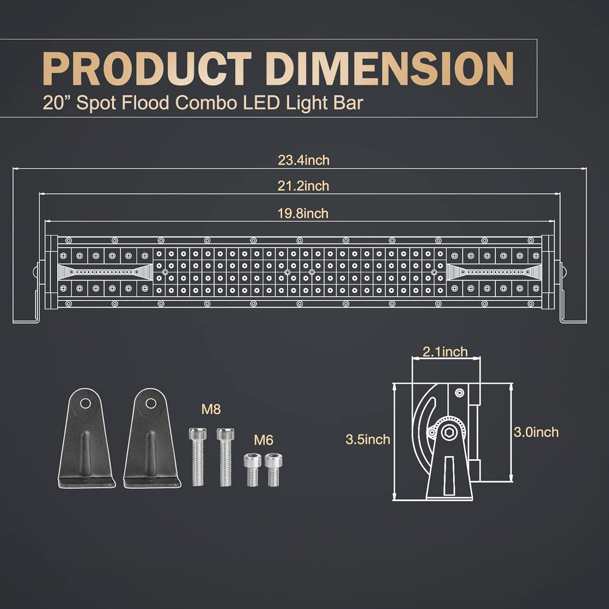 20 inch 150W LED Light Bar Pack of 2 Y2983