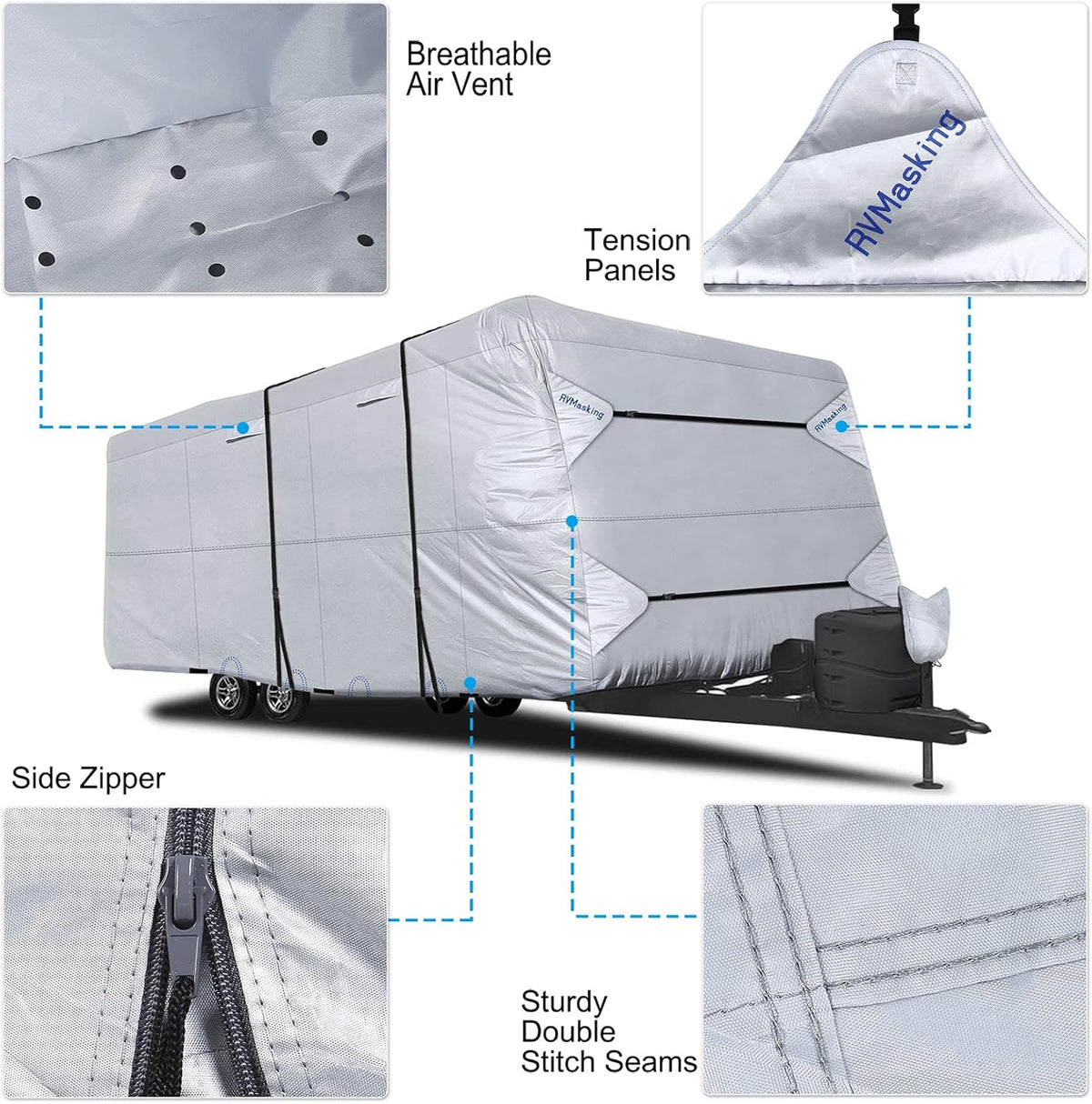 Rip-Stop RV Cover Fits 28' 7"-31' 6" Long Motorhome I59702