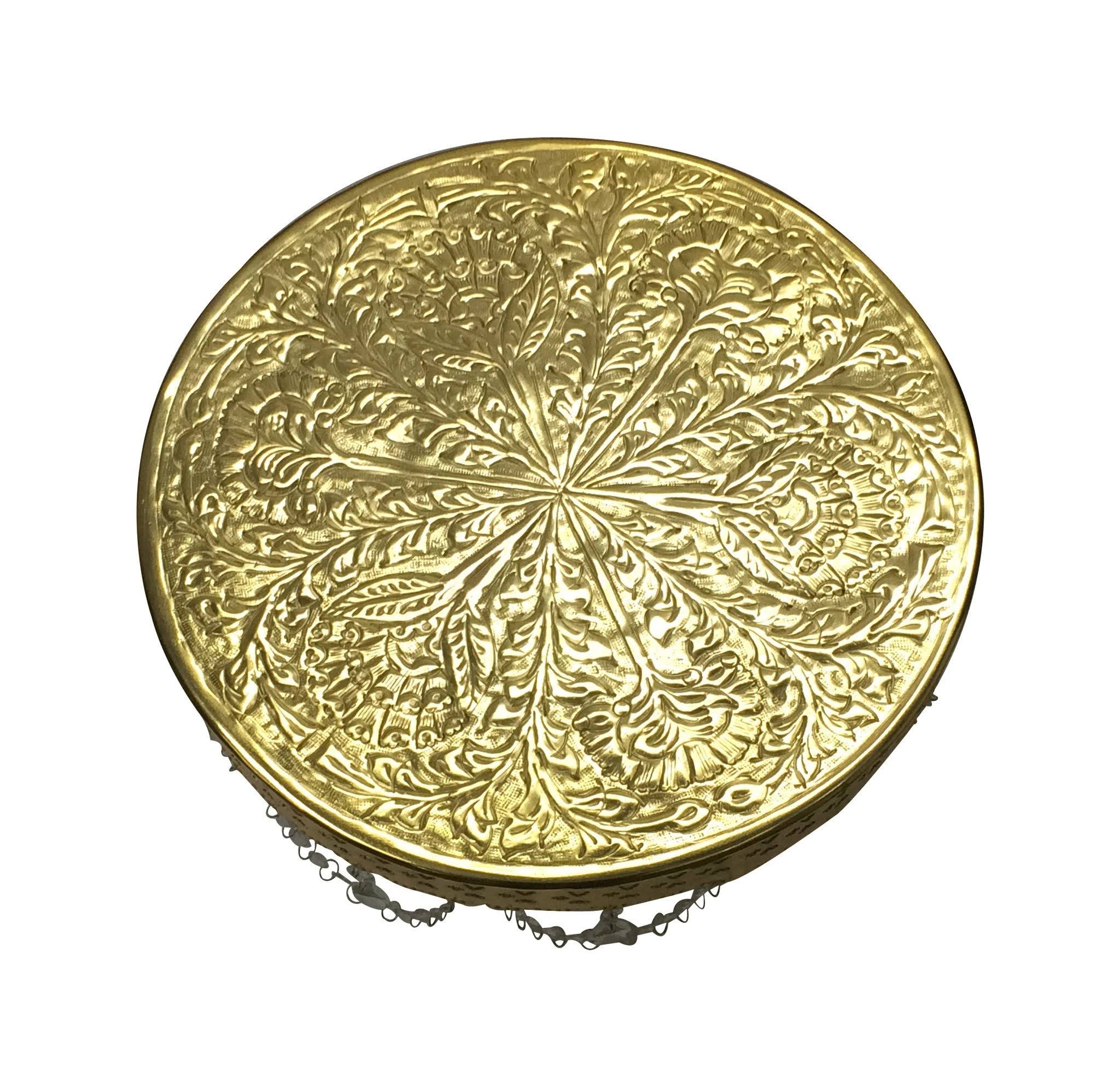 Gold Finish Round Wedding Cake Stand with Glass Clear Crystals J31626