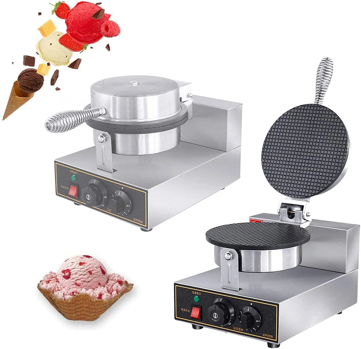 1200W Electric Ice Cream Cone Waffle Maker Machine Y209