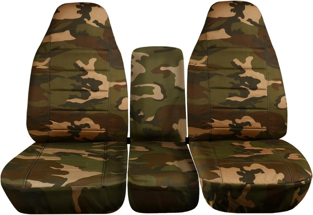 Camo Truck Seat Covers for 2002-2005 Dodge Ram Front 40/20/40 Split Bench with Center Console W4167