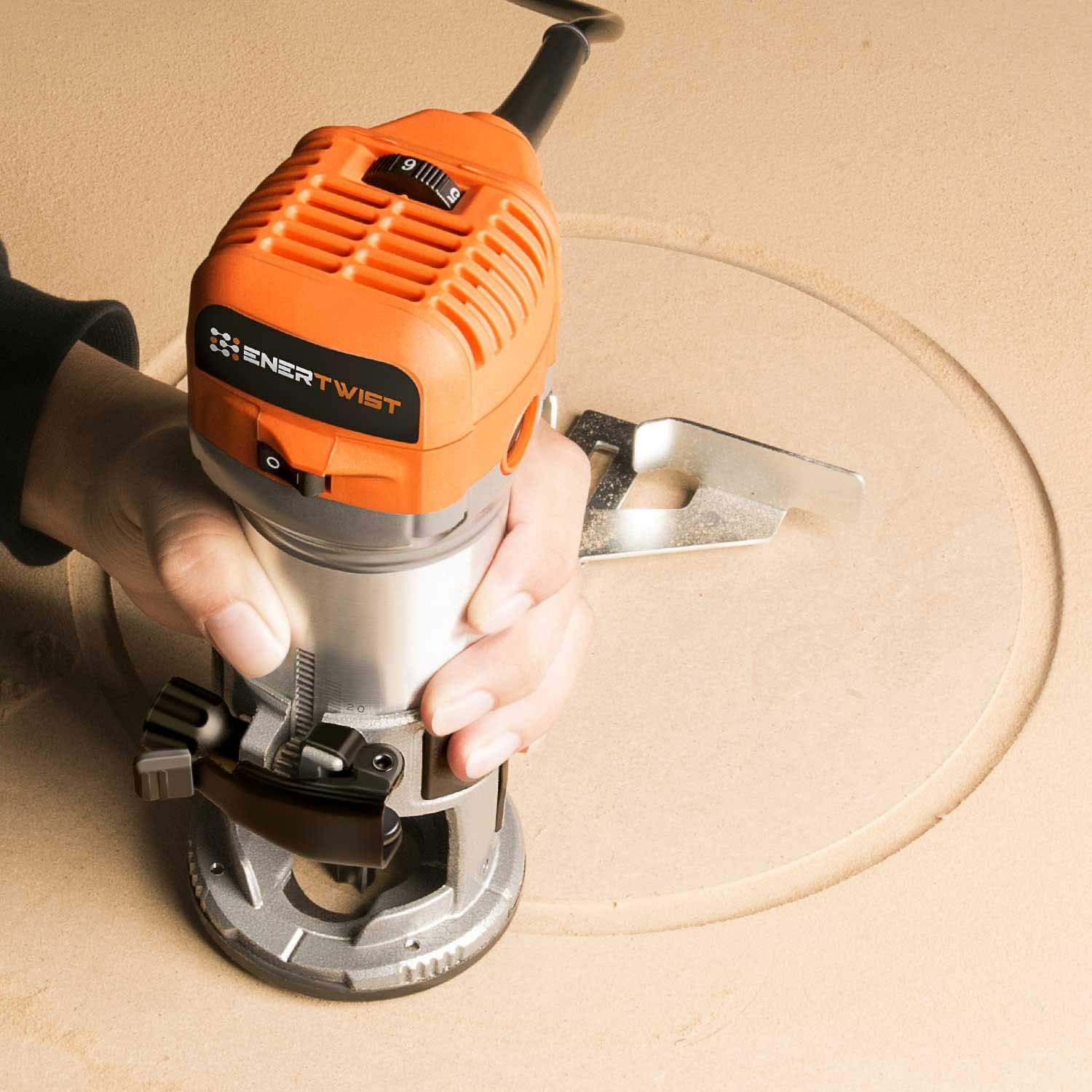 Compact Router Tool, 7.0-Amp 1.25HP Variable Speed Wood Router Kit with Fixed Base, 1/4" & 3/8" Collets, Edge Guide, Dust Hood, Pack of 2 J620