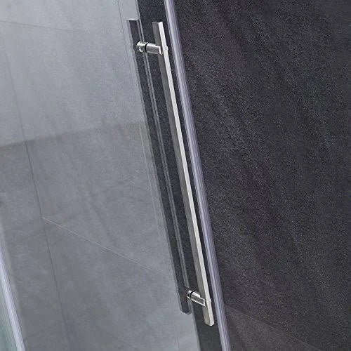 60-Inch Frameless Shower Door with Clear Glass and Stainless Steel B266796