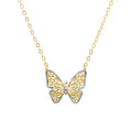 10KT Two-Tone Gold Butterfly Necklace with 18" Chain X68580