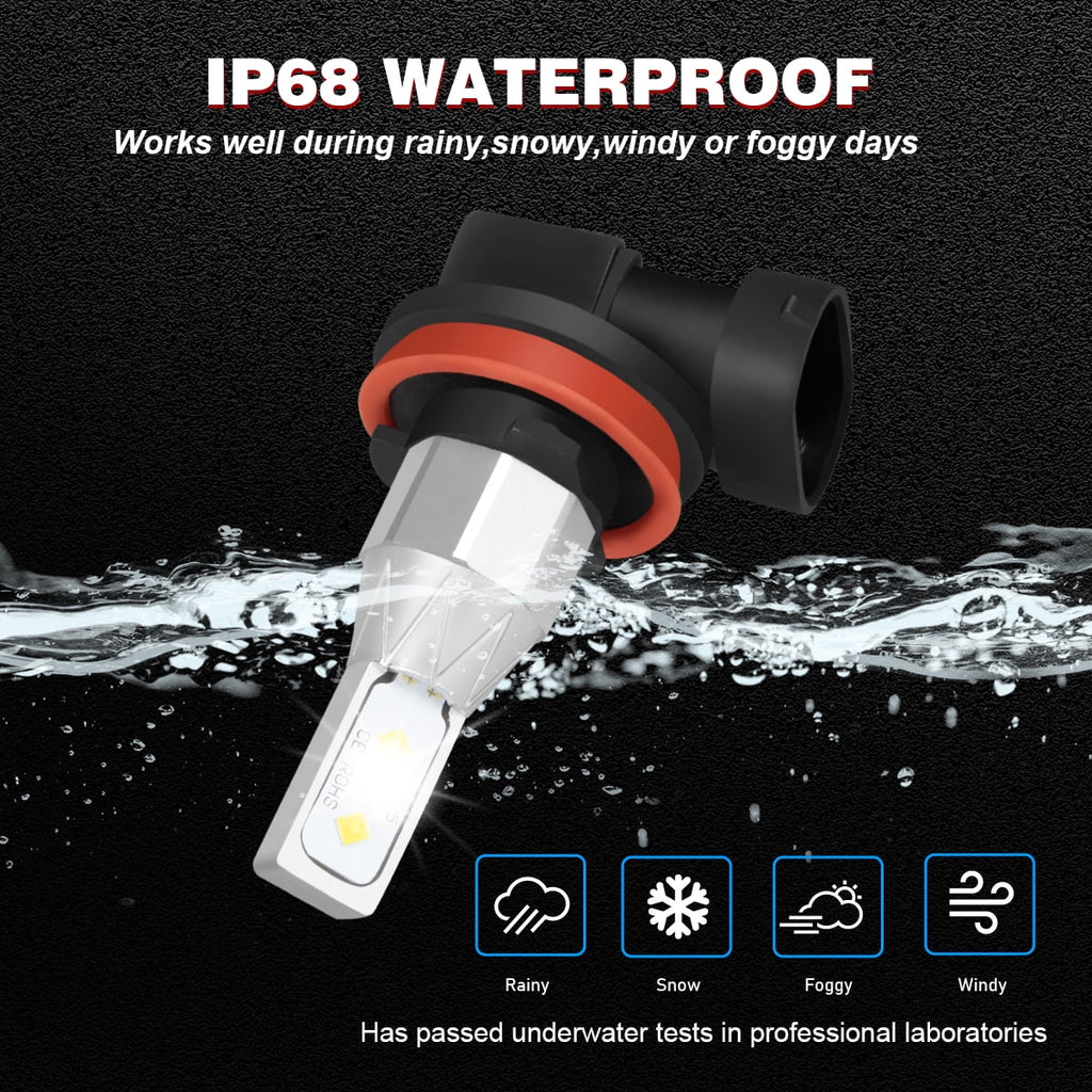 2x H11 Low/Fog Light LED Headlight Bulb 6000K White O47642