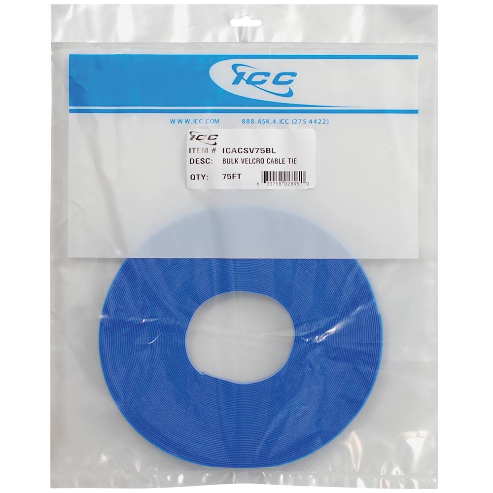 Bulk Velcro Cable Tie 75 ft Blue S77911