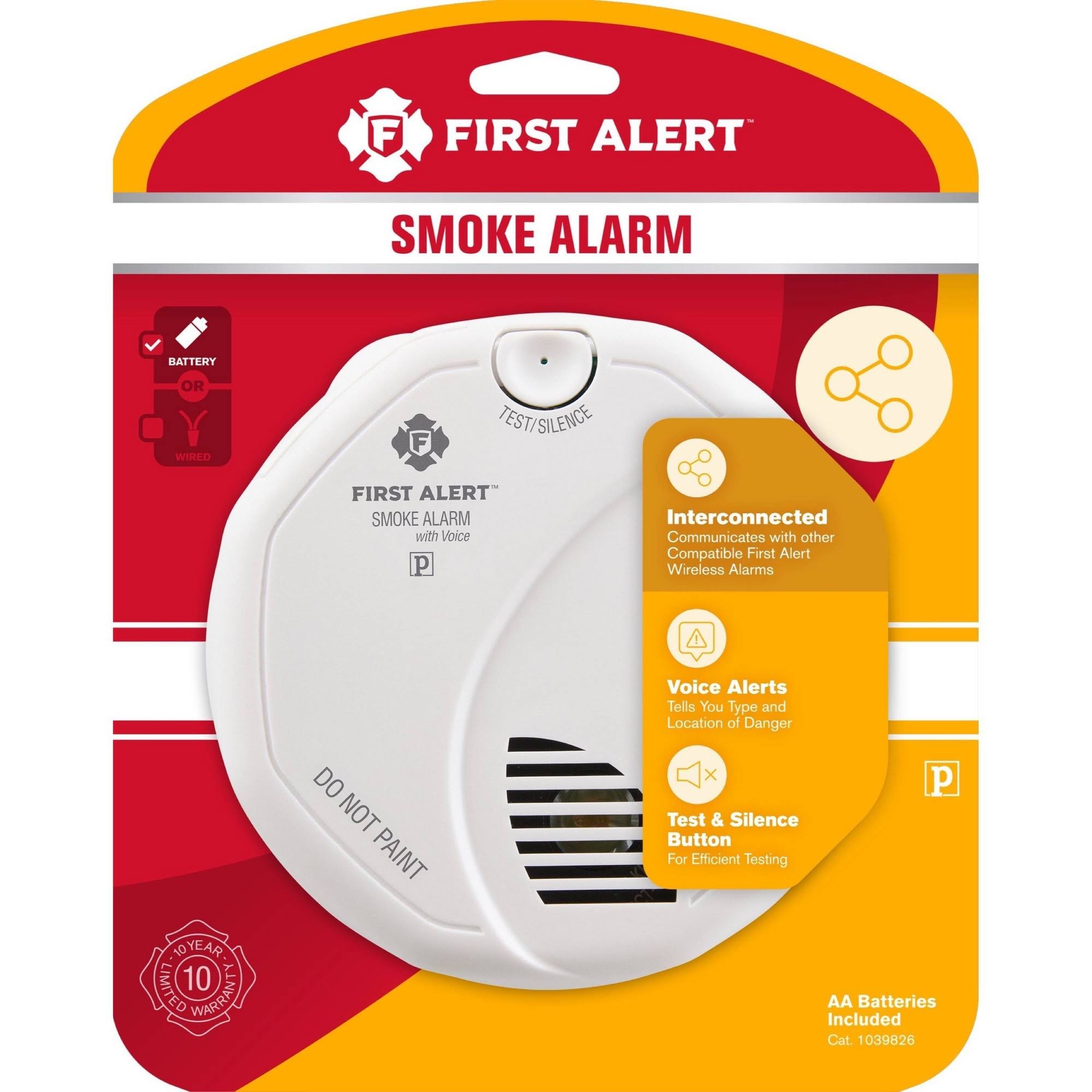 2 Pack White Wireless Smoke Alarm with Voice Location P286735