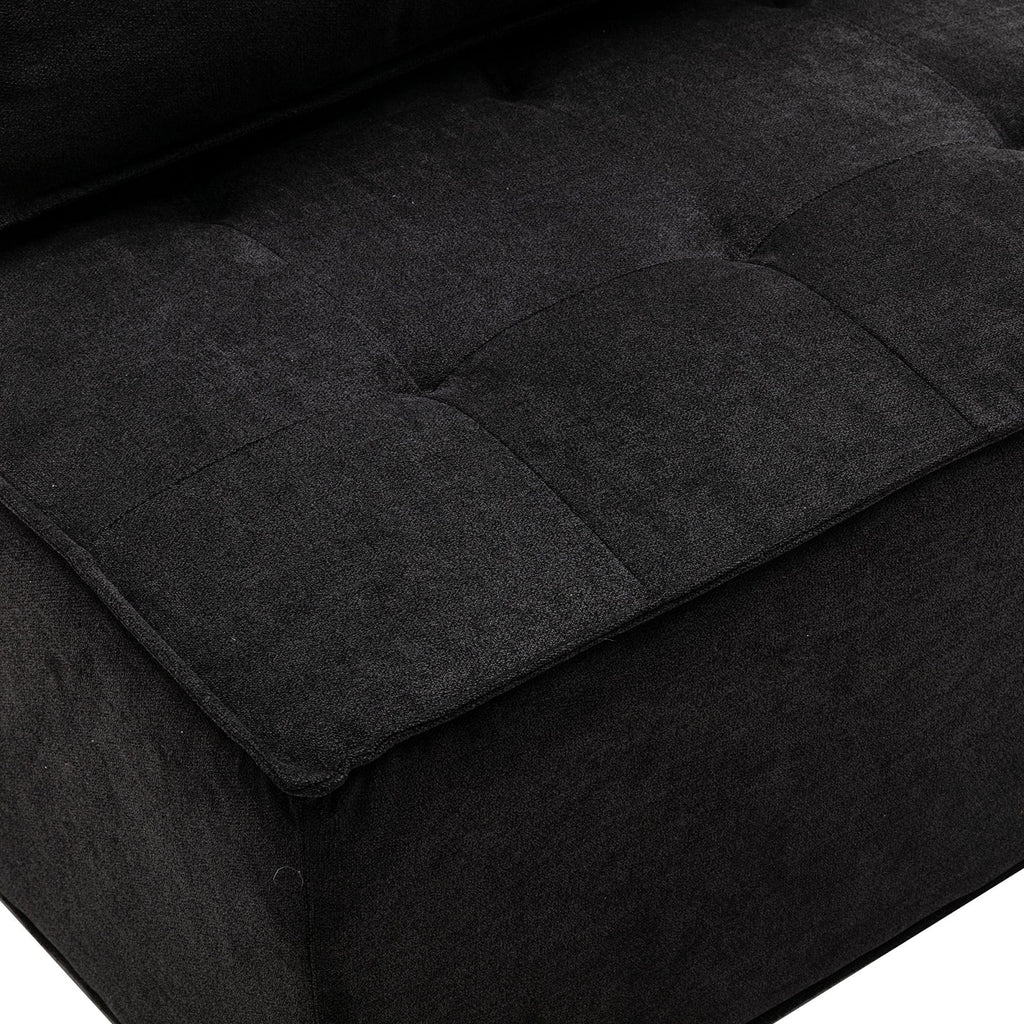 Black Ottoman Barrel Chair D9830