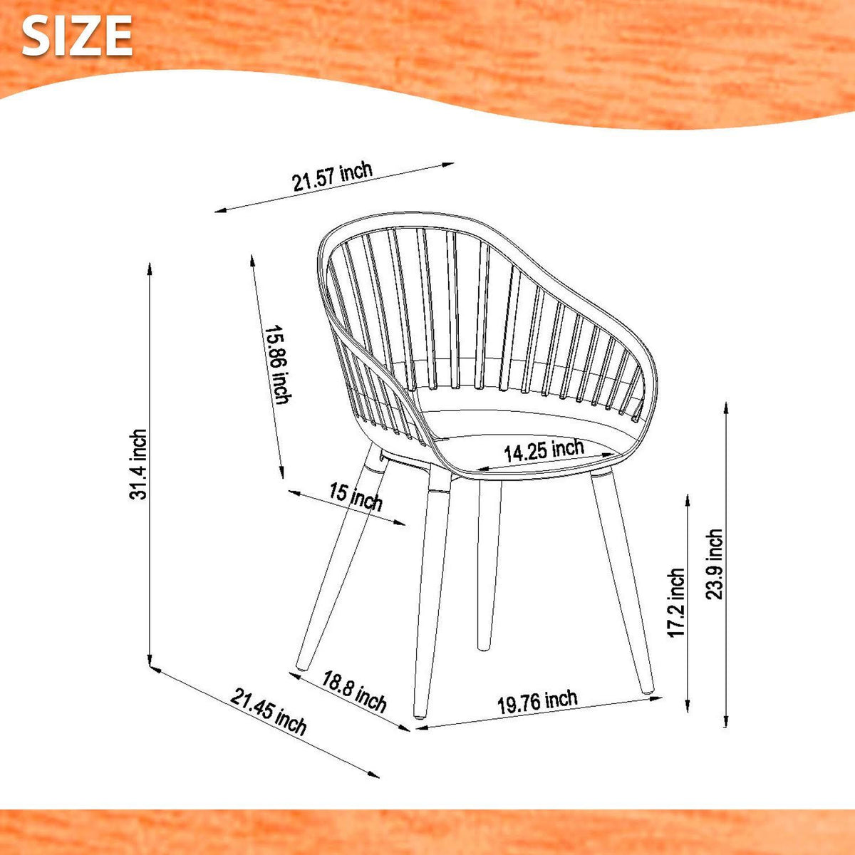 5-Piece Round Patio Dining Set Eucalyptus Wood R536976
