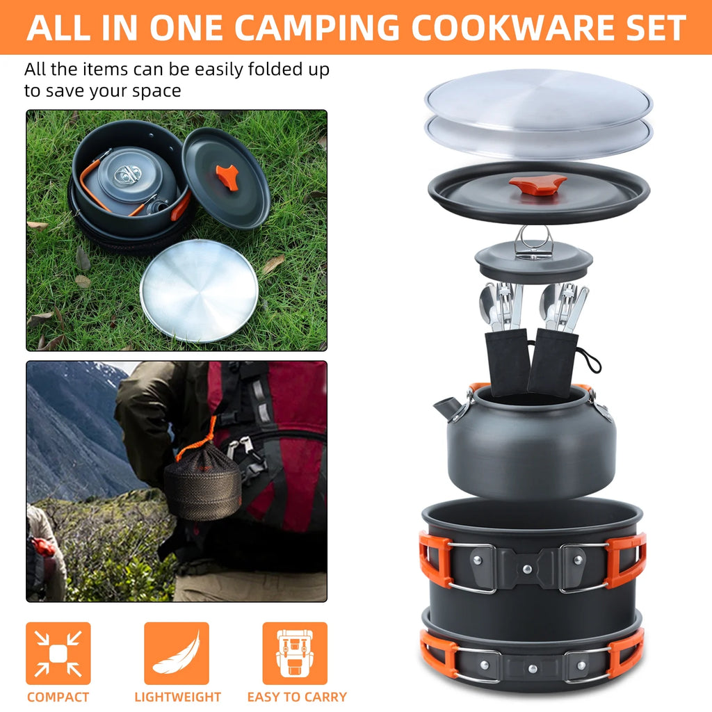 16pcs Camping Cookware Set E6859