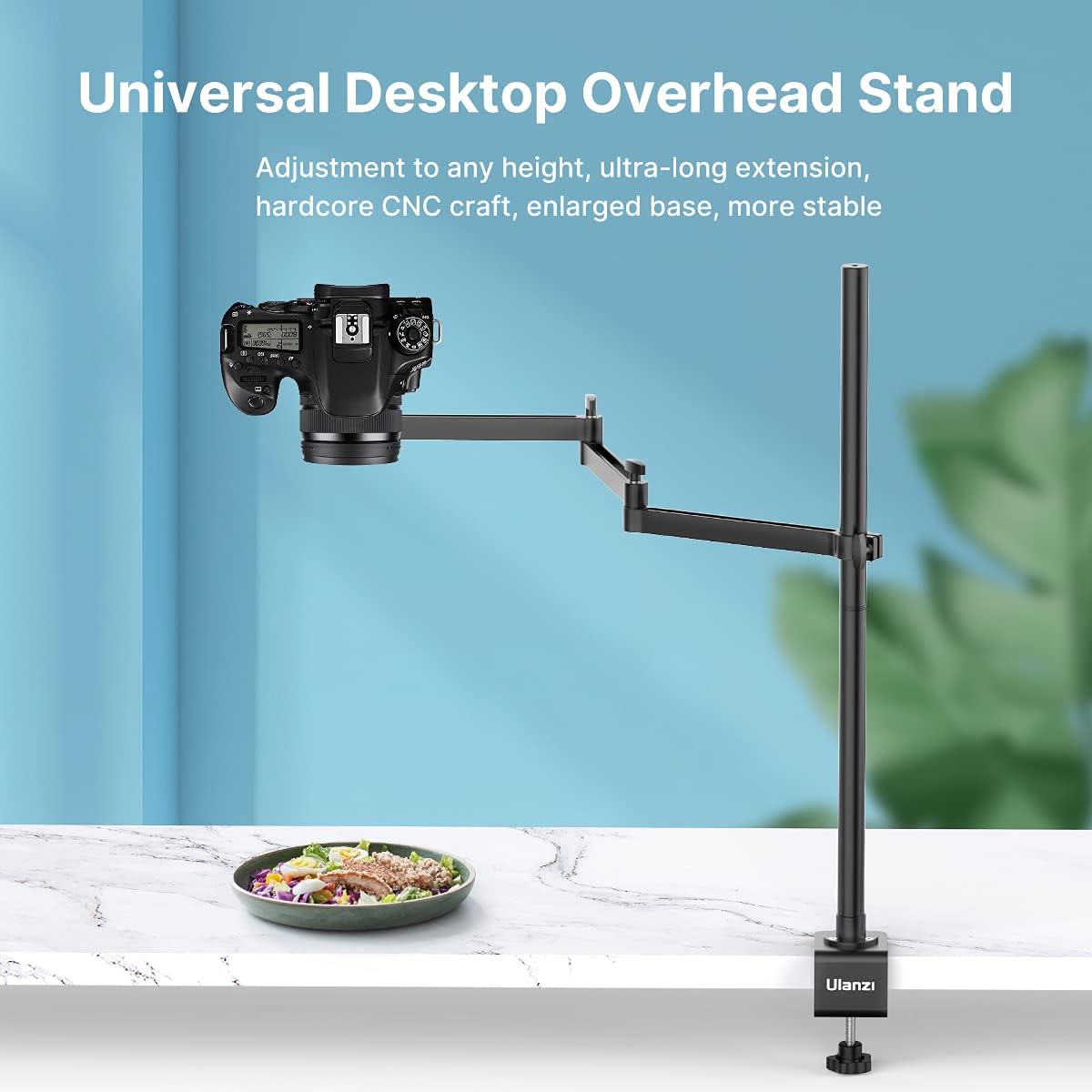 Camera Desk Mount Stand with Flexible Arm, Aluminum Articulated Arm with 360° Rotatable Ball Head W535634