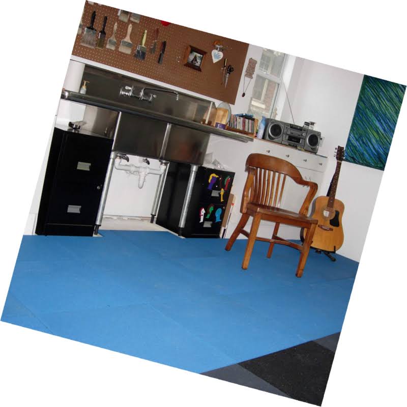 Green 3 Pack Interlocking Rubber Flooring Tiles E883