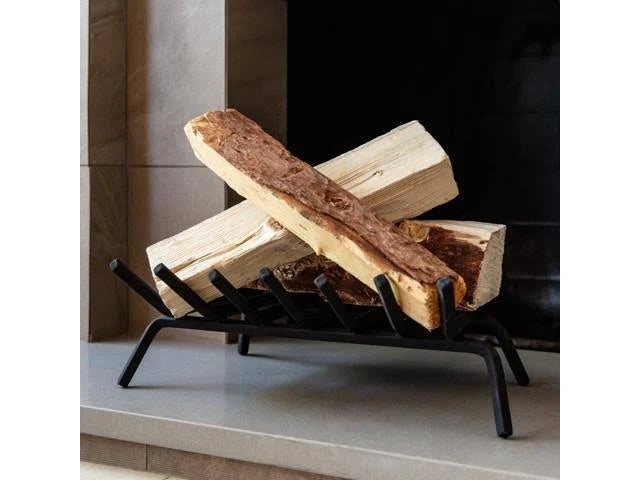 21-Inch Solid Steel Fireplace Grate Log Rack with Ash Catcher Tray P440219