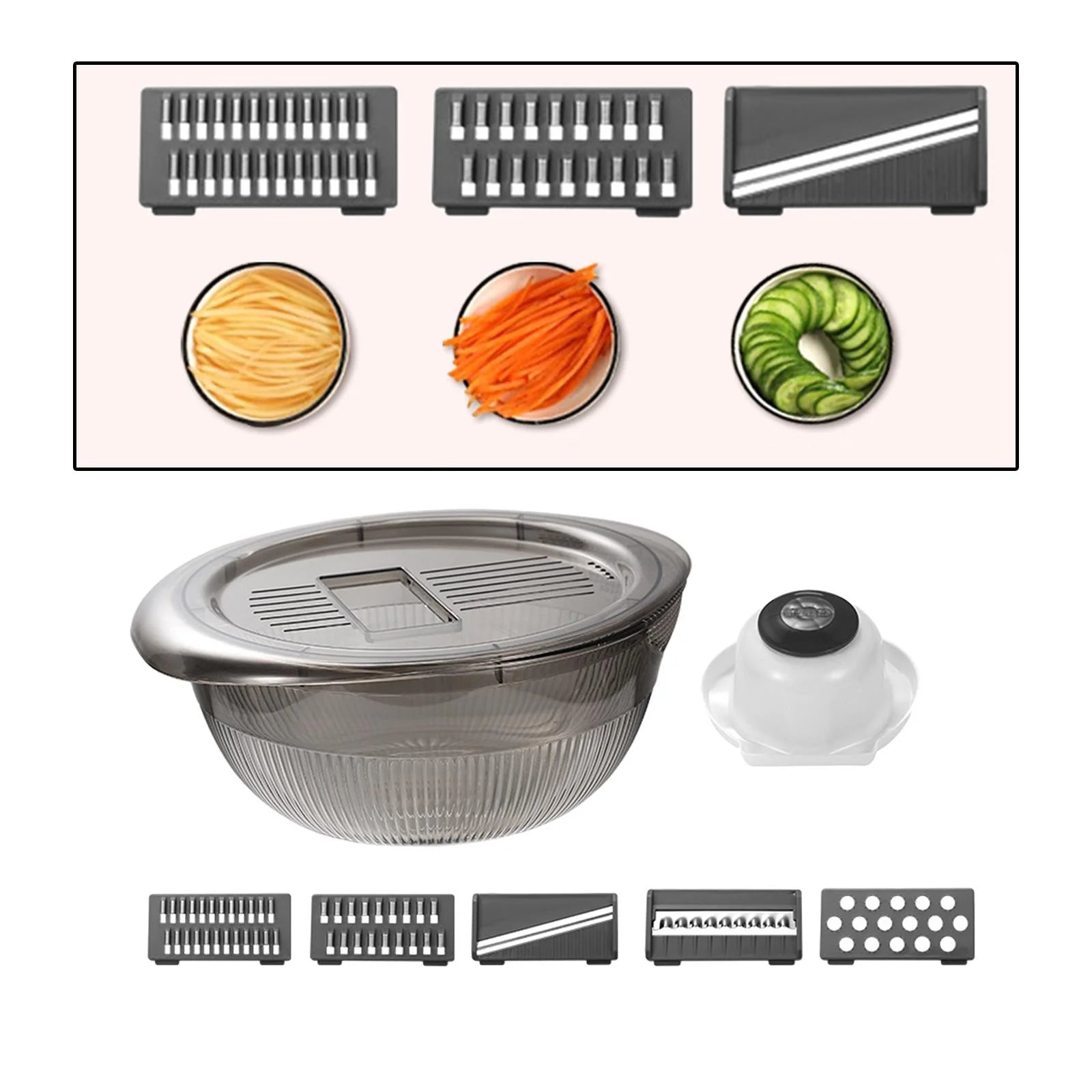 Gray 5 Blade Vegetable Chopper with Container Z79013
