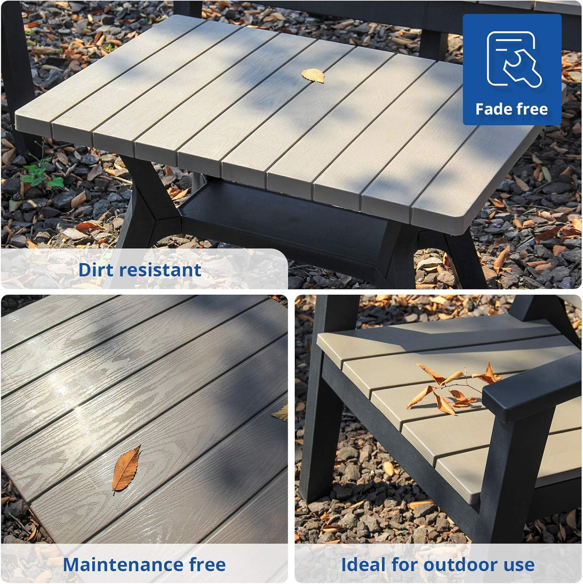 4 Pieces Resin Outdoor Furniture Set with Loveseat, 2 Chairs, Coffee Table L6137