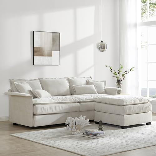 Dark Grey L Shape Sectional Sofa with Ottoman K35602