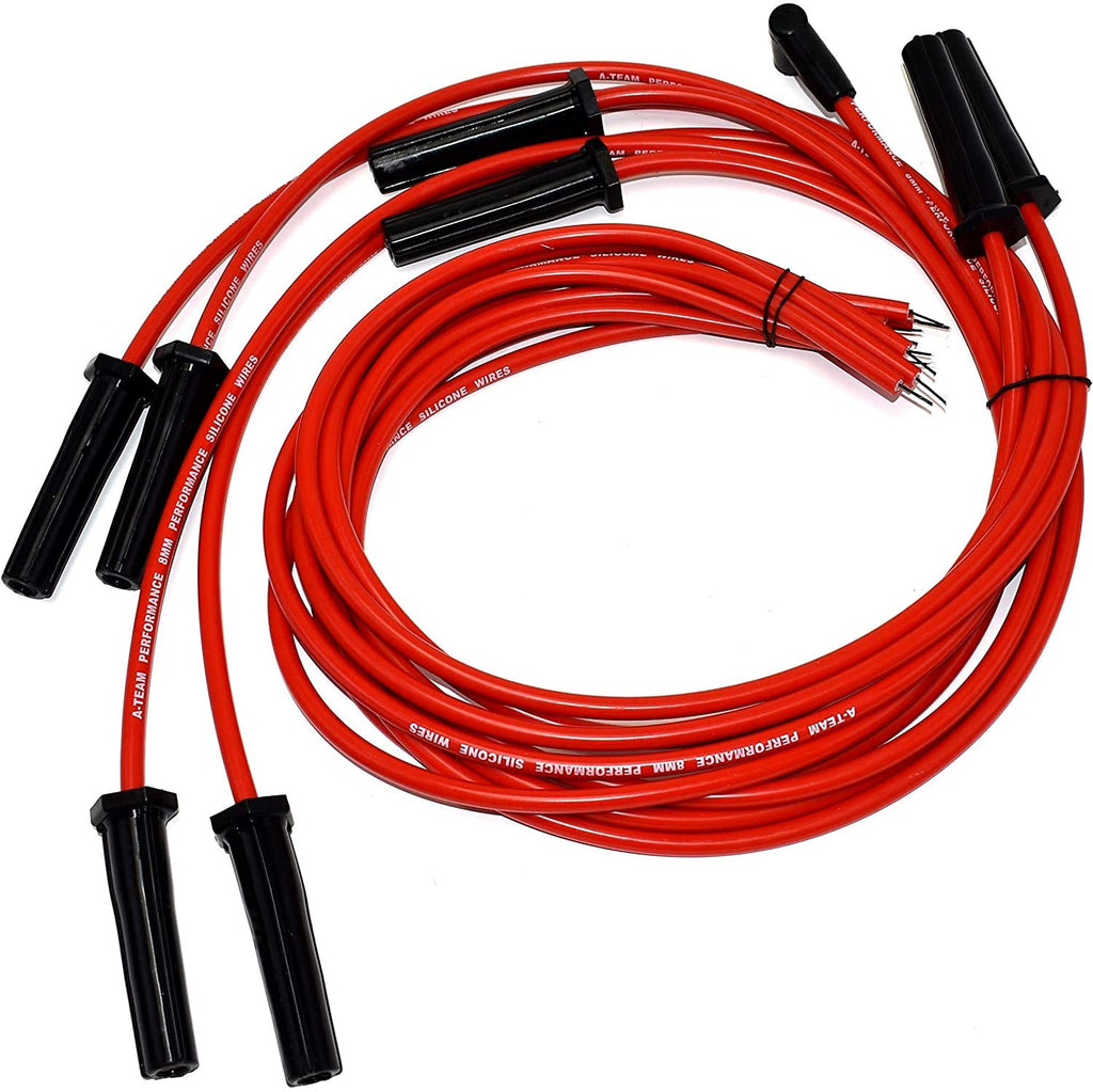 HEI Distributor, 8.0mm Spark Plug Wires, and Battery-Pigtail Harness Kit with Red Cap R516