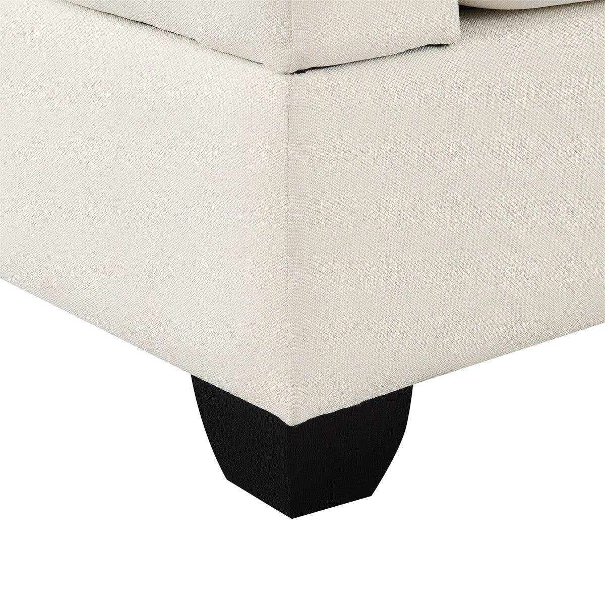 Modular Linen Fabric Sectional Sofa with Ottoman and 2 Pillows U508567