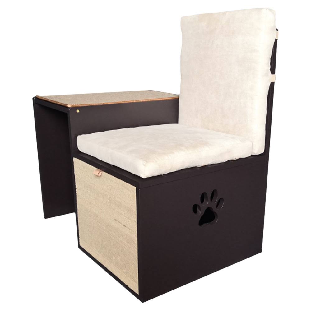 Brown Cat Walk Love Seat with Scratching Posts and Storage T20013
