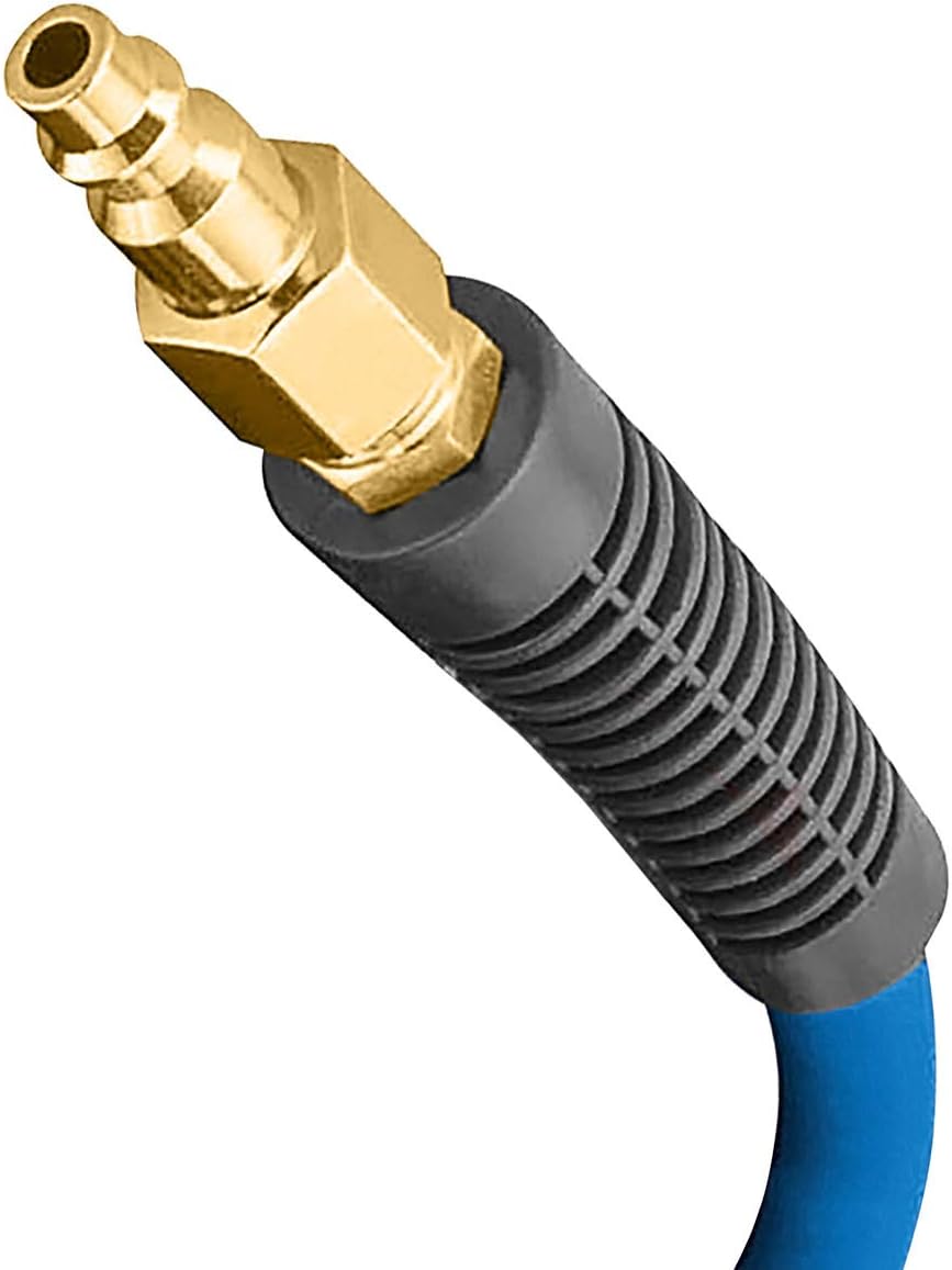 3/8" x 100' PVC/Rubber Hybrid Air Hose with 1/4" Brass Fittings Y39187