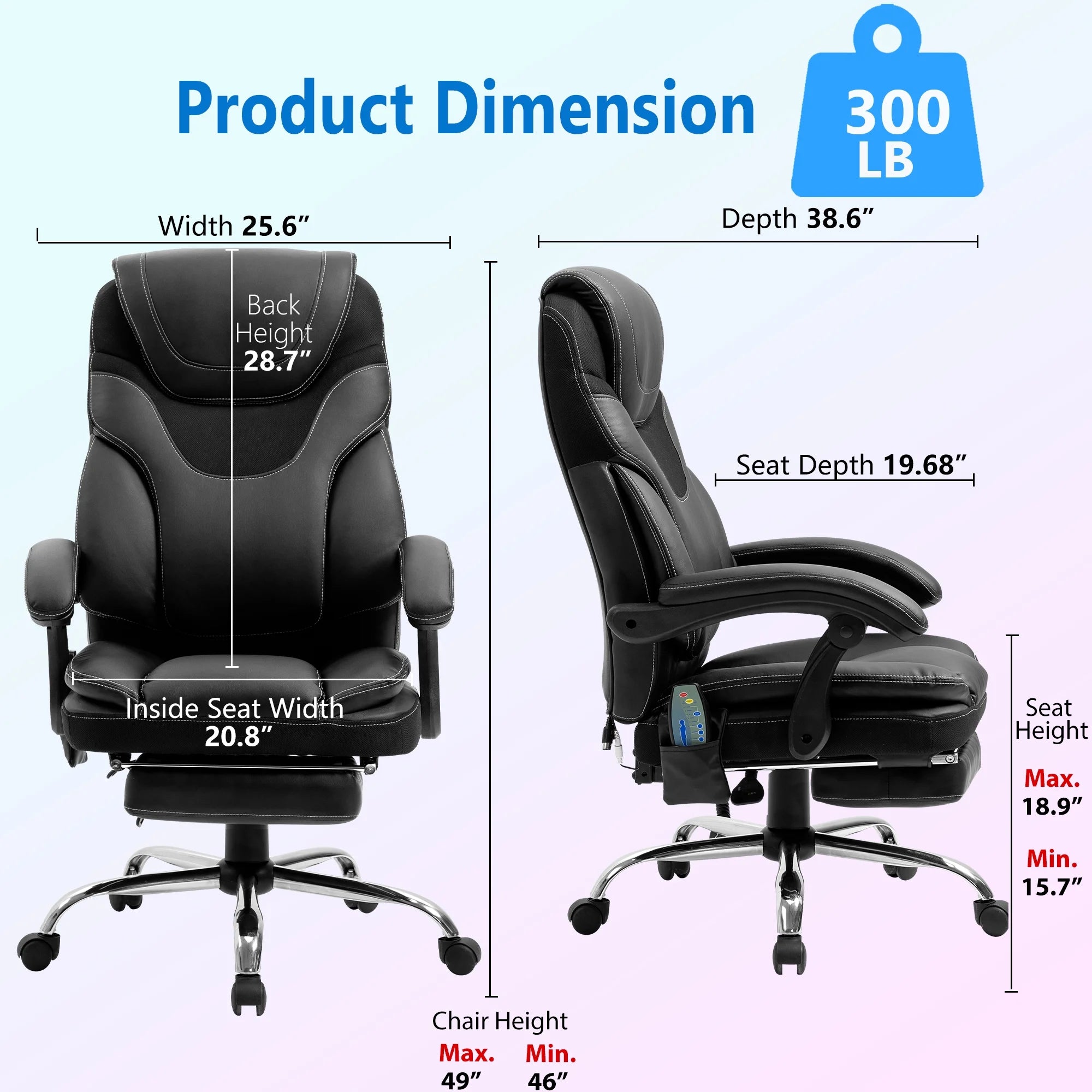 Ergonomic High Back Reclining Office Chair with Footrest J6802
