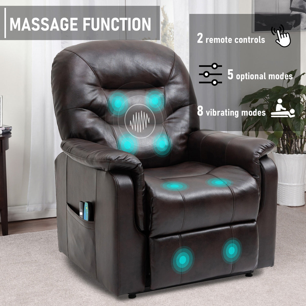 Blue Faux Leather Power Lift Recliner Chair M8303